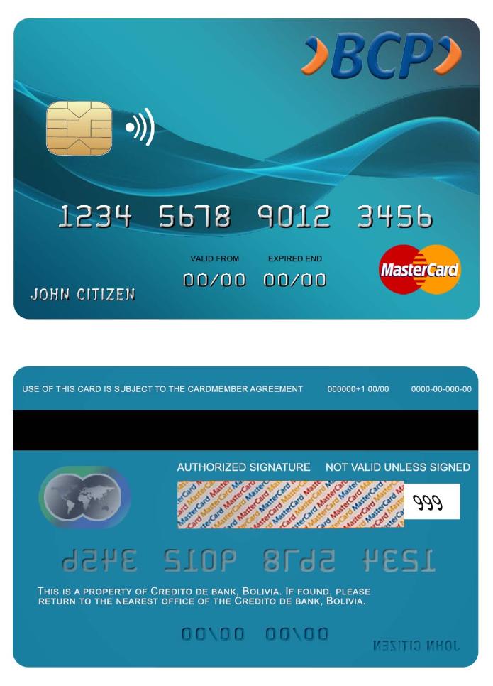 Bolovia Credito bank  mastercard
